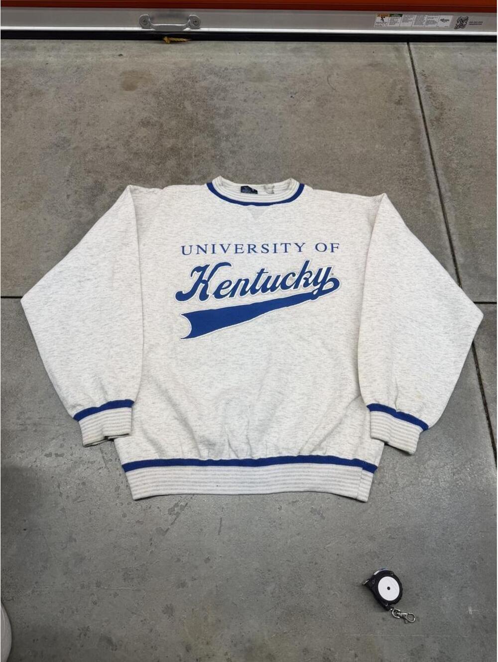 vintage university of kentucky wildcats collegiate grey made in usa crewneck